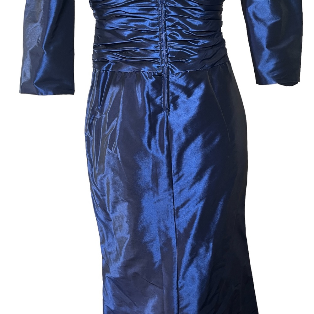 Rickie Freeman TERI JON Royal Blue Off Shoulder Gown 2 - Picture 13 of 14